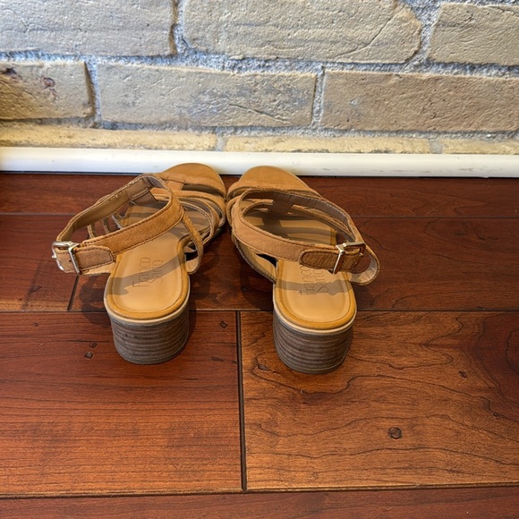 Franco Sarto Tan Suede Strappy Sandals - Picture 3 of 5